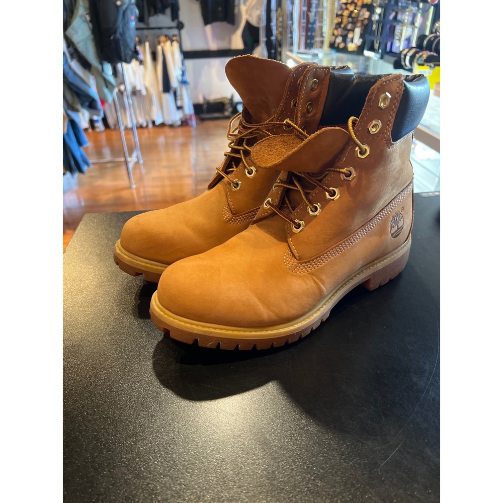 Timberland 6 Inch Premium Waterproof Boots Wheat Nubuck Leather Mens Work Boots